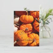 Invitation Citrouille halloween Jack-o'-lantern orange citrou (Debout devant)