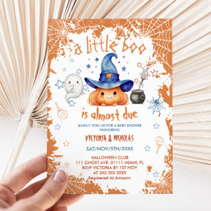 Invitation Citrouille Halloween Little Boo Baby shower