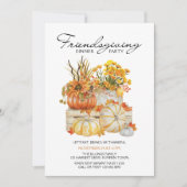 Invitation Citrouille Harvest Automne Fleurs Friendsgiving Dî (Devant)