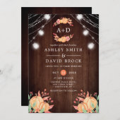 Invitation Citrouille Harvest Monogramme Autumn Lights Mariag (Devant / Derrière)