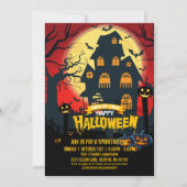 Invitation Citrouille Haunted House Spooktacular Halloween Pa (Devant)