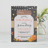 Invitation Citrouille Jar 40th Birthday Party Chalk Invitatio (Debout devant)