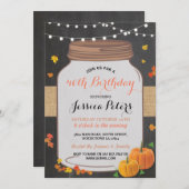 Invitation Citrouille Jar 40th Birthday Party Chalk Invitatio (Devant / Derrière)