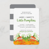 Invitation citrouille jumeau BABY SHOWER garçon fille teint c (Devant / Derrière)