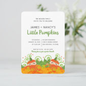 Invitation citrouille jumeau BABY SHOWER garçon fille teint c (Debout devant)
