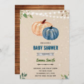 Invitation Citrouille jumeaux garçon (Devant / Derrière)