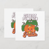 Invitation citrouille la plus mignonne du jardin (Devant / Derrière)
