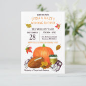 Invitation Citrouille Latte Football Marine Plum Wedding show (Debout devant)