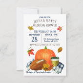 Invitation Citrouille Latte Football Marine Wedding shower bl (Devant)