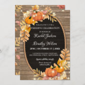 Invitation Citrouille Lumière Automne Automne Bois rustique G (Devant / Derrière)