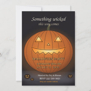 Invitation Citrouille lumineuse Jack O Lantern Fête d'Hallowe