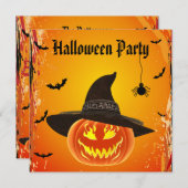 Invitation Citrouille malin dans l'Halloween Casquette de sor (Devant / Derrière)