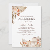 Invitation Citrouille mariage de automne Pampas Grass Automne (Devant)