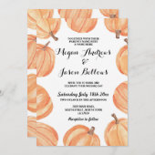 Invitation Citrouille Mariage rougissant Citrouilles d'aquare (Devant / Derrière)