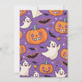 Invitation Citrouille mignon Halloween Bash Orange Purple (Dos)