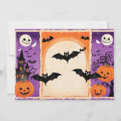Invitation Citrouille mignon Halloween Bash Orange Purple (Dos)