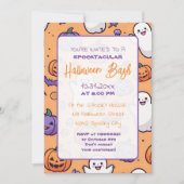 Invitation Citrouille mignon Halloween Bash Orange Purple (Devant)