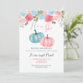 Invitation Citrouille mignon Lui ou elle Genre Reveillez Invi (Debout devant)