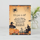 Invitation Citrouille mignons et anniversaire d'Halloween de  (Debout devant)
