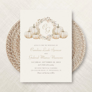 Invitation Citrouille minimaliste d'automne Mariage