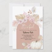 Invitation Citrouille moderne Boho Arch C'est un Baby shower  (Devant)