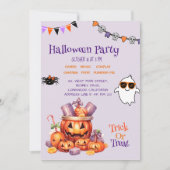 Invitation Citrouille moderne Candy Enfants Halloween Soins f (Devant)