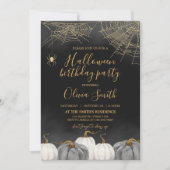 Invitation Citrouille moderne Spider Halloween fête d'anniver (Devant)
