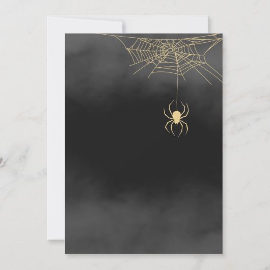 Invitation Citrouille moderne Spider Halloween fête d'anniver (Dos)