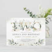 Invitation Citrouille neutre automne verdure or 2e anniversai (Debout devant)