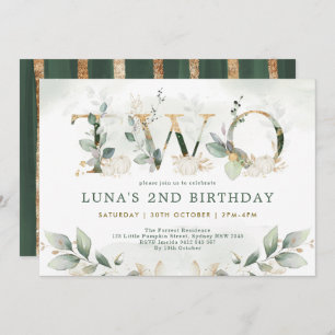 Invitation Citrouille neutre automne verdure or 2e anniversai