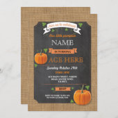 Invitation Citrouille N'Importe Quel Âge Fête Anniversaire Ga (Devant / Derrière)