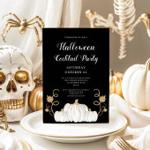 Invitation Citrouille noir mignon Halloween Cocktail Party