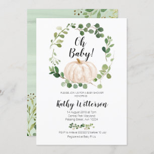 Invitation Citrouille oh baby shower