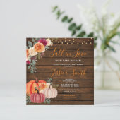 Invitation Citrouille orange bois chute dans le Baby shower d (Debout devant)