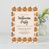 Invitation Citrouille orange d'Halloween (Debout devant)