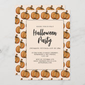 Invitation Citrouille orange d'Halloween (Devant / Derrière)