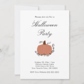 Invitation Citrouille orange élégant de la fête d'Halloween (Devant)