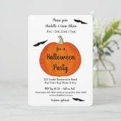 Invitation Citrouille orange et noir et fête d'Halloween Bats (Debout devant)