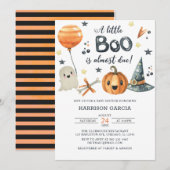 Invitation Citrouille Orange Halloween Un Petit Baby shower B (Devant / Derrière)