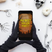 Invitation Citrouille orange Haunted Haven Halloween Party