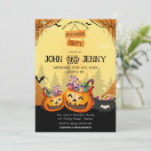 Invitation Citrouille orange moderne Automne Halloween Costum (Debout devant)