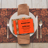 Invitation citrouille orange motif Halloween