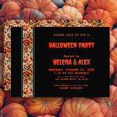 Invitation citrouille orange noir motif d'Hallowee