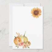 Invitation Citrouille orange tournesol automnal Ajoutez votre (Devant)