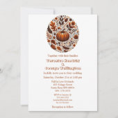 Invitation Citrouille Oval Automne Super Boho Rusty Brown Mar (Devant)