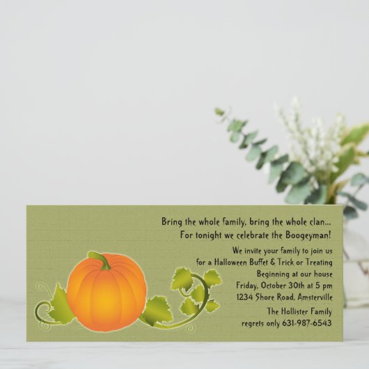 Invitation Citrouille parfaite (Debout devant)