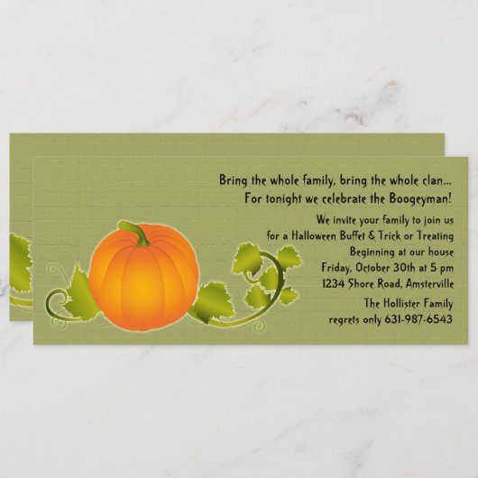 Invitation Citrouille parfaite (Devant / Derrière)