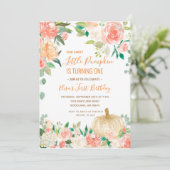 Invitation Citrouille Parties scintillant Blanche Avec Annive (Debout devant)