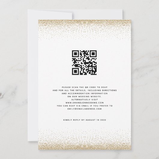 Invitation Citrouille Parties scintillant or QR Code Chute en (Dos)