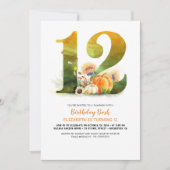 Invitation Citrouille Patch 12 Anniversaire Bash automne Invi (Devant)
